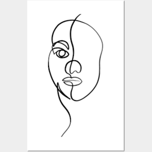 Woman face abstract art Posters and Art